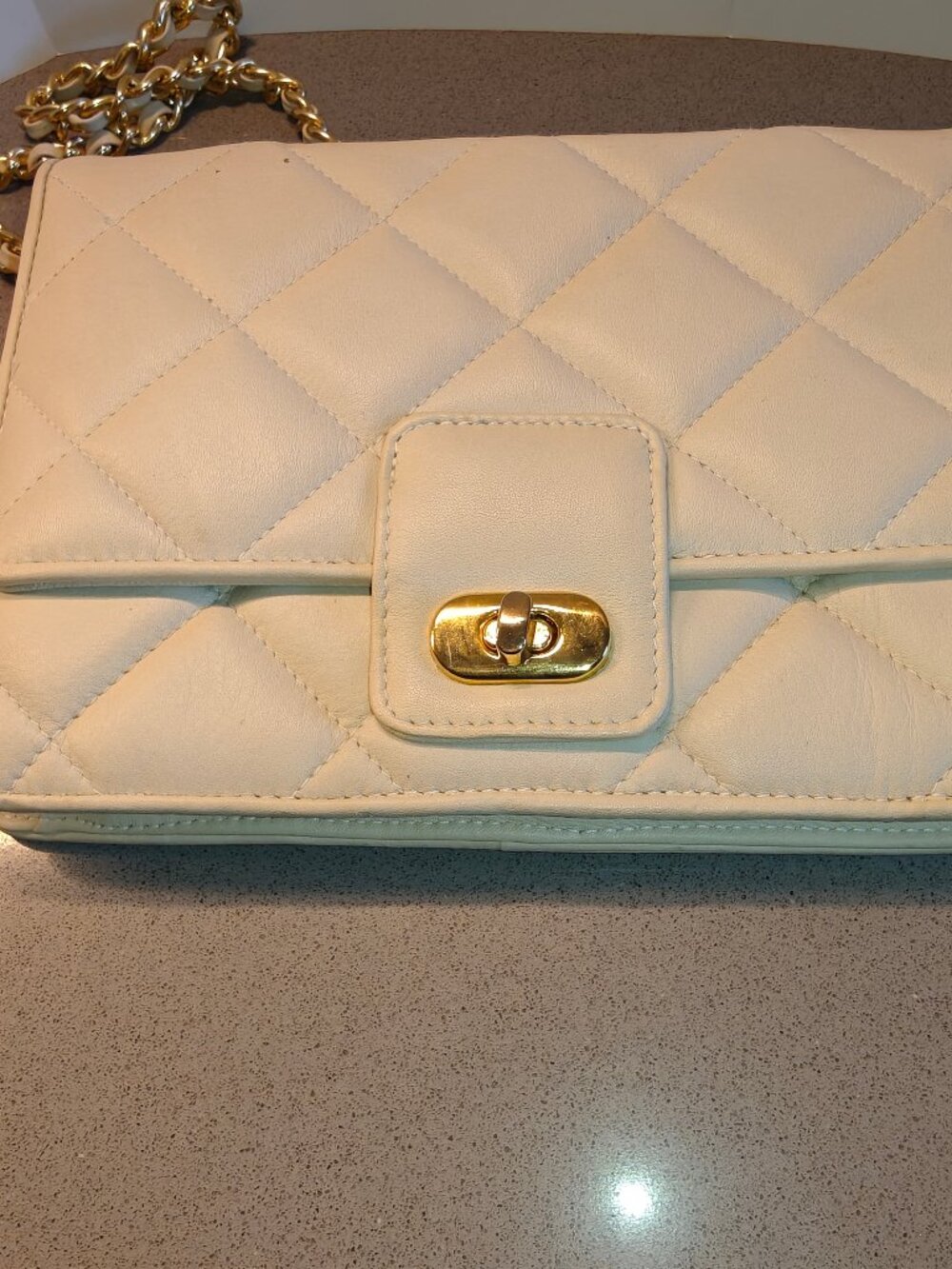 White Quilted Giani Bernini Shoulder Bag